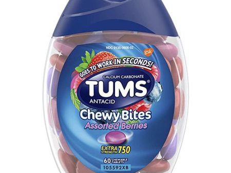 Tums Chewy Bites Extra Strength Berry Antacid Chews  60 Ct Online now