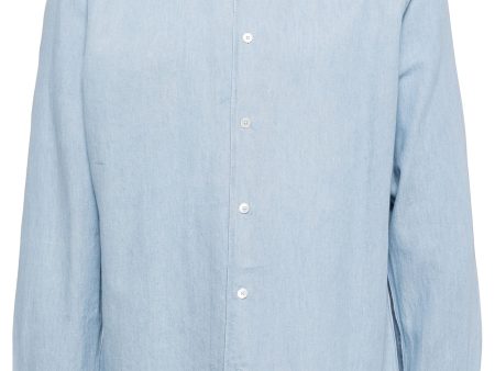 Button-Up Denim Shirt Hot on Sale