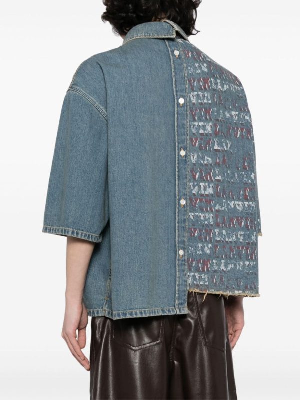 X Future Asymmetric Denim Shirt Discount