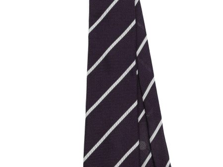 Diagonal Stripe Silk Necktie Online Sale