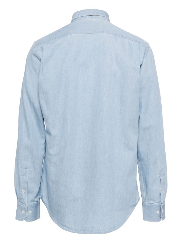 Button-Up Denim Shirt Hot on Sale