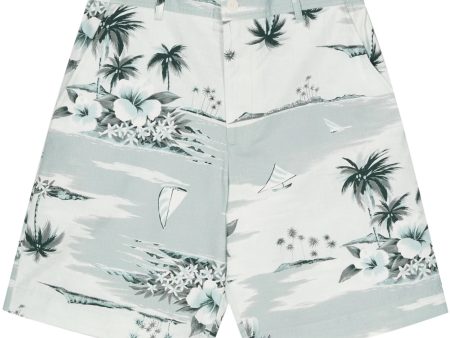 Hawaiian Landscape-Print Deck Shorts Supply