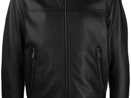 Zip-Front Leather Jacket Discount