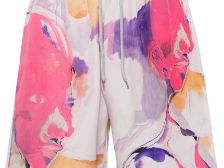 Abstract-Print Sport Shorts Sale