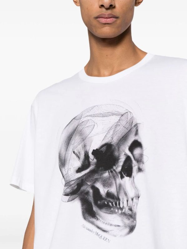 Skull-Print Cotton T-Shirt Cheap